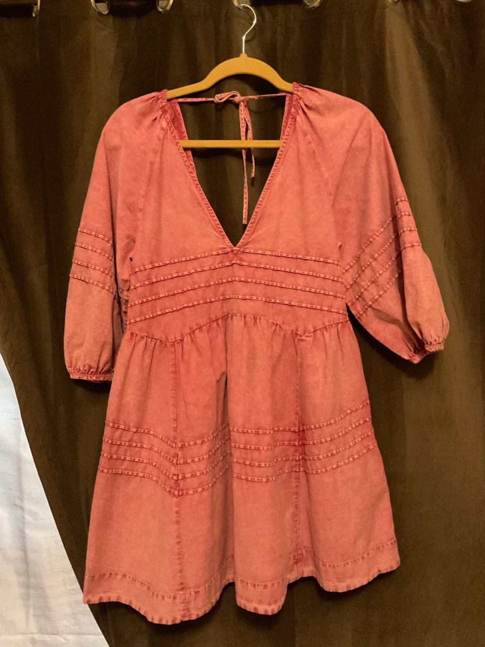 Free People pink denim mini